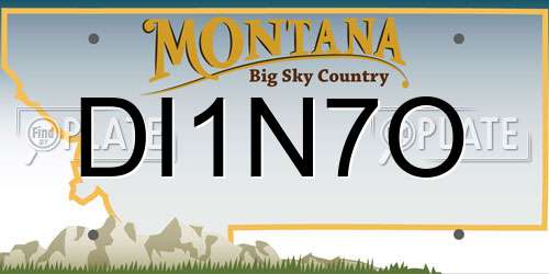 DI1N7O Montana License Plate