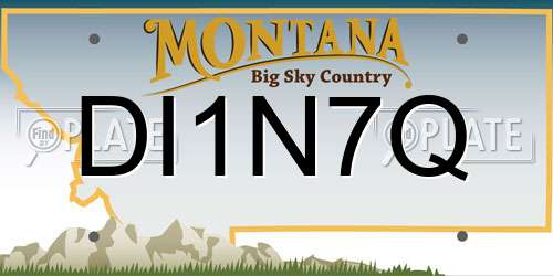 DI1N7Q Montana License Plate