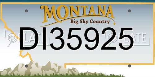 DI35925 Montana License Plate
