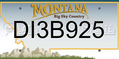 DI3B925 Montana License Plate