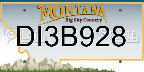 DI3B928 Montana License Plate