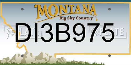DI3B975 Montana License Plate