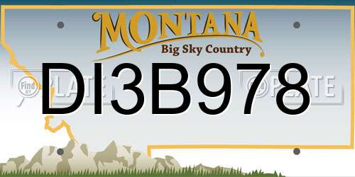 DI3B978 Montana License Plate
