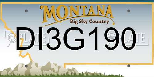 DI3G190 Montana License Plate