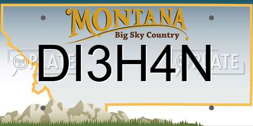 DI3H4N Montana License Plate
