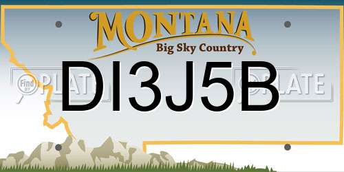 DI3J5B Montana License Plate
