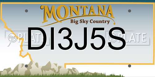 DI3J5S Montana License Plate