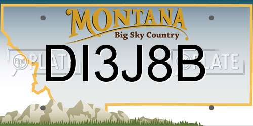 DI3J8B Montana License Plate