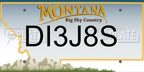 DI3J8S Montana License Plate