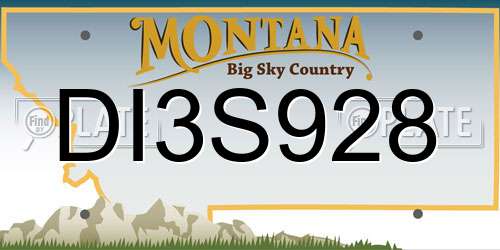 DI3S928 Montana License Plate