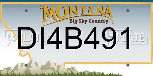 DI4B491 Montana License Plate