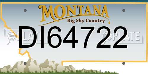 DI64722 Montana License Plate