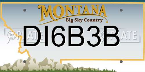 DI6B3B Montana License Plate