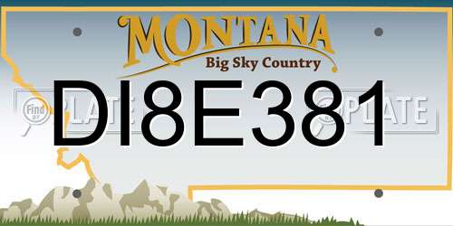 DI8E381 Montana License Plate