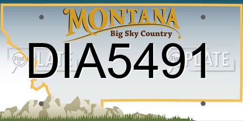 DIA5491 Montana License Plate