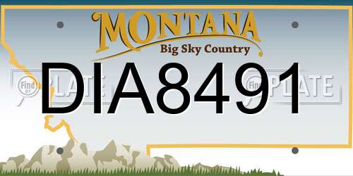 DIA8491 Montana License Plate