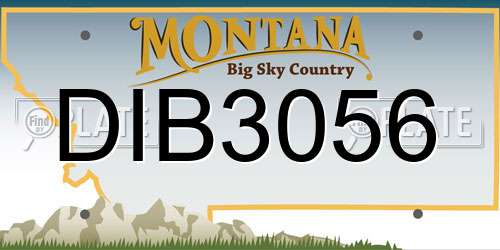 DIB3056 Montana License Plate