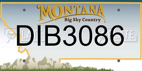 DIB3086 Montana License Plate