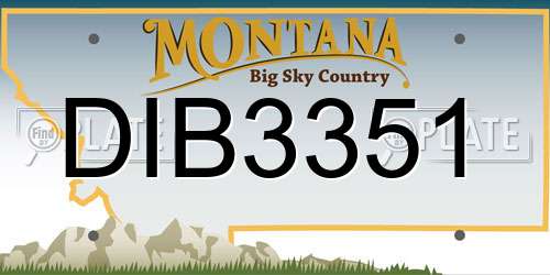 DIB3351 Montana License Plate