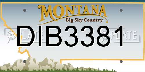 DIB3381 Montana License Plate