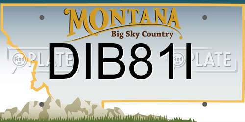 DIB81I Montana License Plate