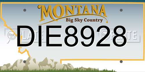 DIE8928 Montana License Plate