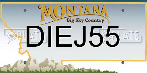 DIEJ55 Montana License Plate