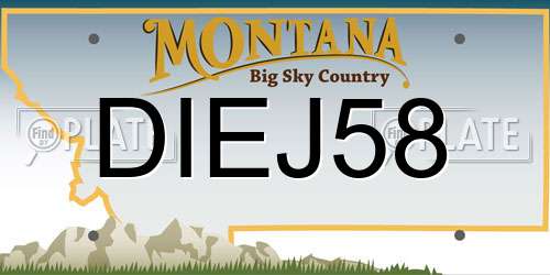DIEJ58 Montana License Plate