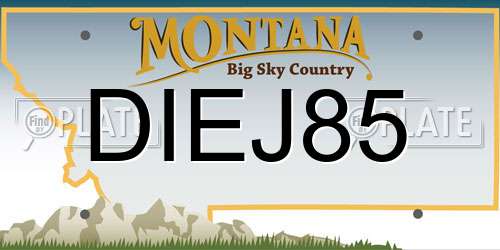 DIEJ85 Montana License Plate