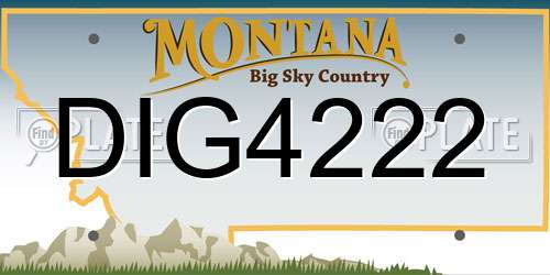 DIG4222 Montana License Plate