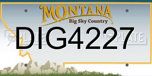 DIG4227 Montana License Plate
