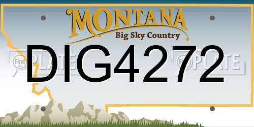 DIG4272 Montana License Plate