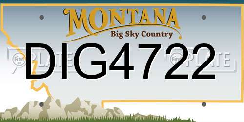 DIG4722 Montana License Plate
