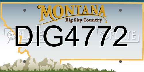 DIG4772 Montana License Plate
