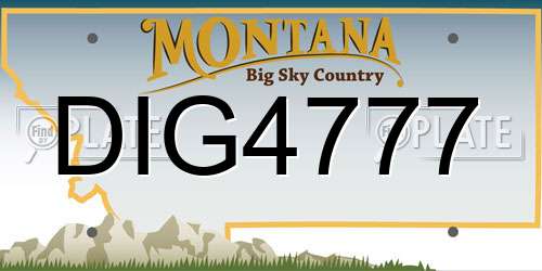 DIG4777 Montana License Plate