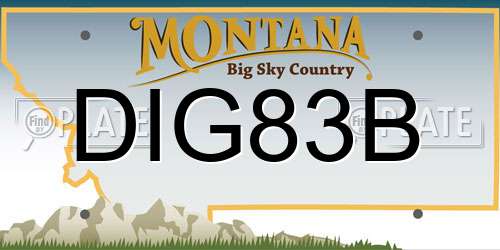 DIG83B Montana License Plate