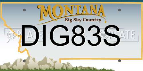 DIG83S Montana License Plate
