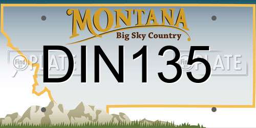 DIN135 Montana License Plate