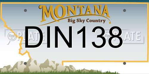 DIN138 Montana License Plate