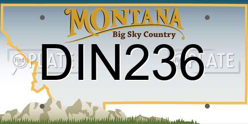 DIN236 Montana License Plate