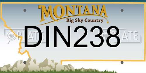 DIN238 Montana License Plate