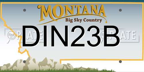 DIN23B Montana License Plate