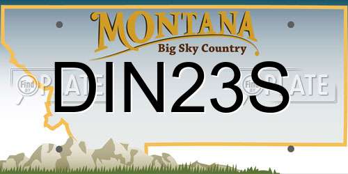 DIN23S Montana License Plate