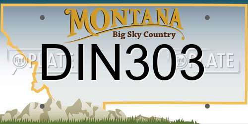 DIN303 Montana License Plate