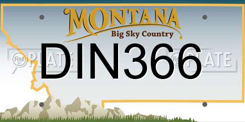 DIN366 Montana License Plate