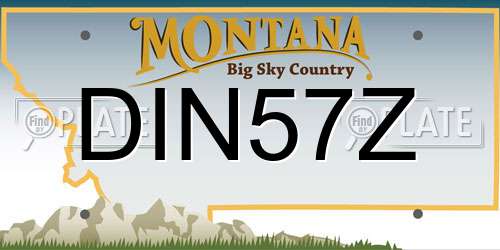 DIN57Z Montana License Plate