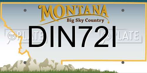DIN72I Montana License Plate