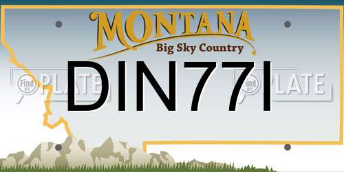 DIN77I Montana License Plate