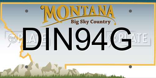 DIN94G Montana License Plate