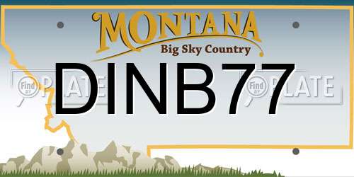 DINB77 Montana License Plate